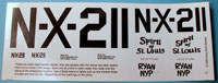 Water slide markings for kit EB15 Spirit of St. Louis