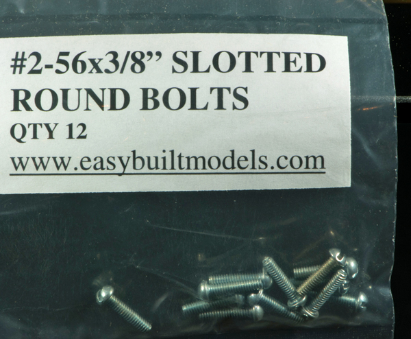 #2-56 x 3/8" Slotted Round Head Bolt