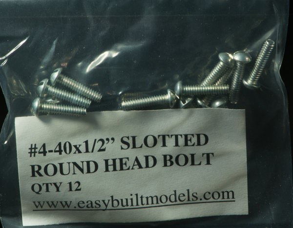 #4-40 x 1/2" Slotted Round Head Bolt