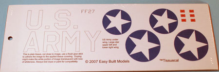 markings for kit FF27 Bell P-39 Airacobra