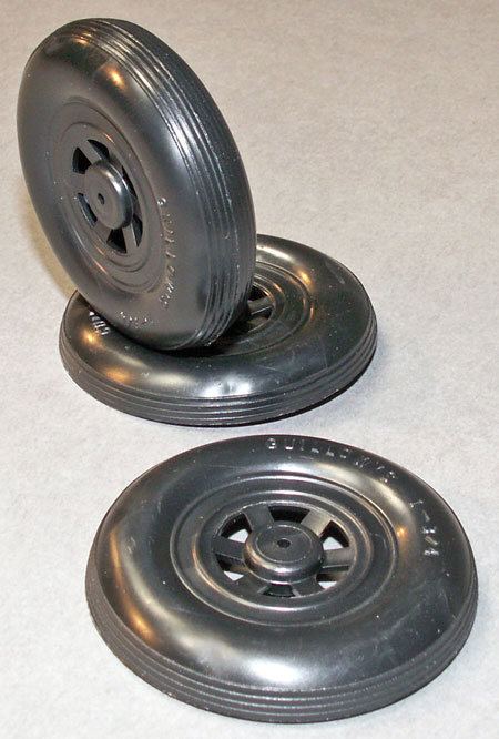 1 3/4" black plastic wheel halves